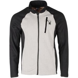 Spyder Men's Raider Full Zip Jacket -Oatmeal Heather Black (Size: LARGE)